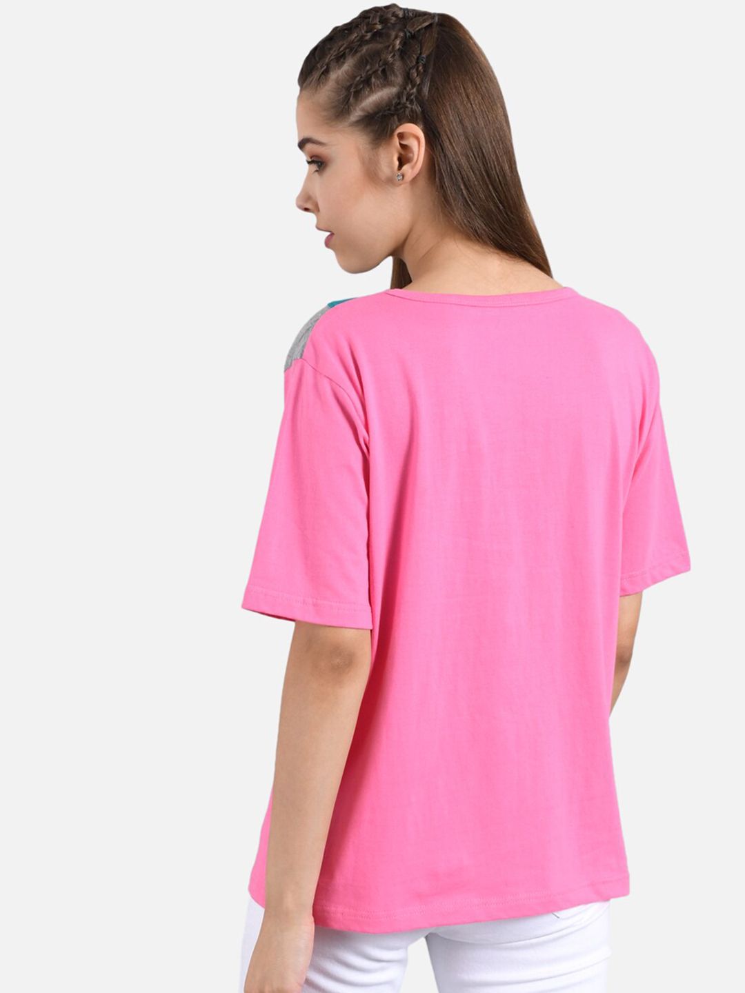 Kotty Women Pack of 2 Colourblocked Round Neck T-shirts