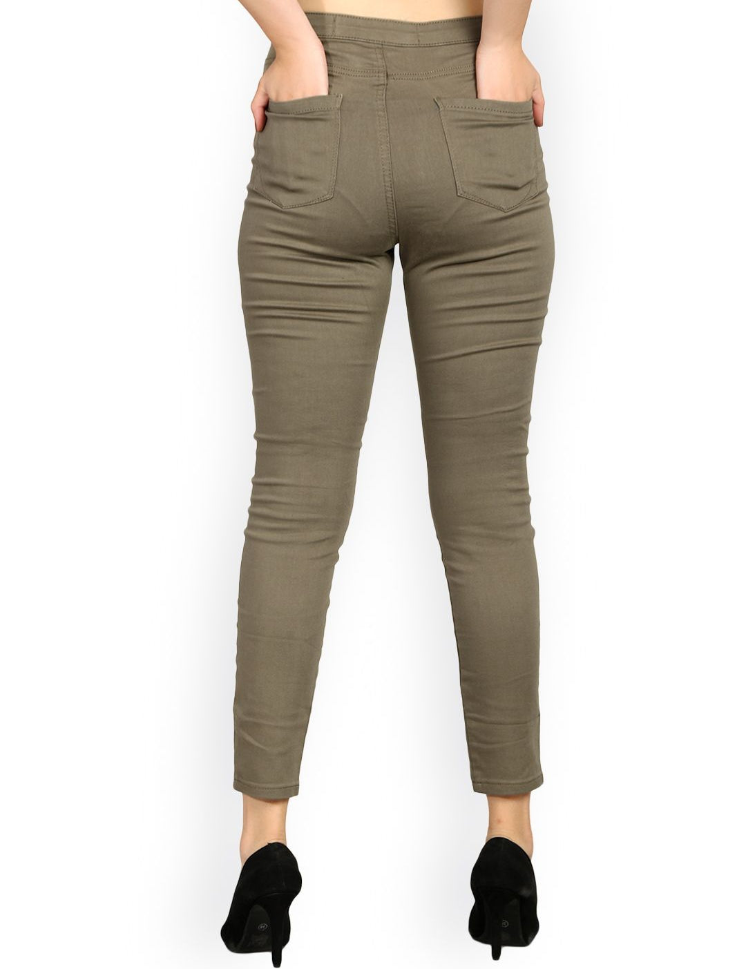 Kotty Women Taupe Skinny Fit High-Rise Clean Look Jeans