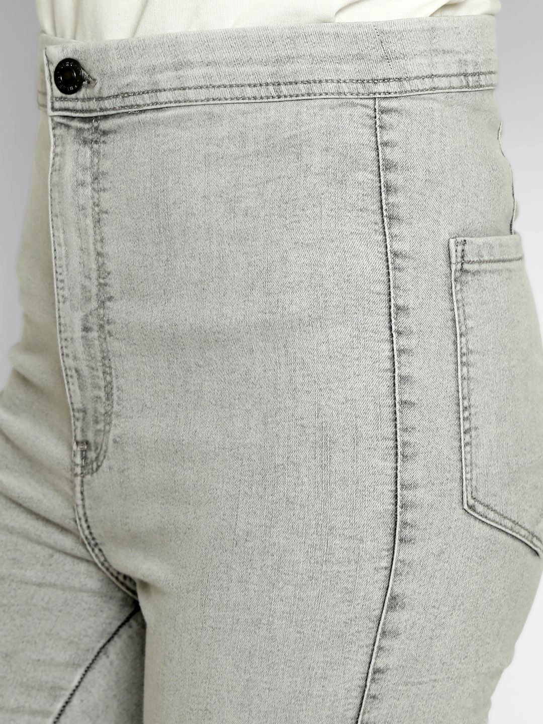 Kotty Women Grey Skinny Fit High-Rise Clean Look Jeans