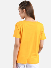 Kotty Women Pack Of 2 Yellow & Pink Printed Round Neck T-shirts