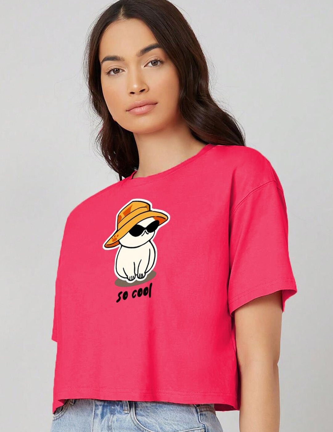 Kotty Graphic Printed Drop-Shoulder Sleeves T-shirt