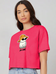 Kotty Graphic Printed Drop-Shoulder Sleeves T-shirt