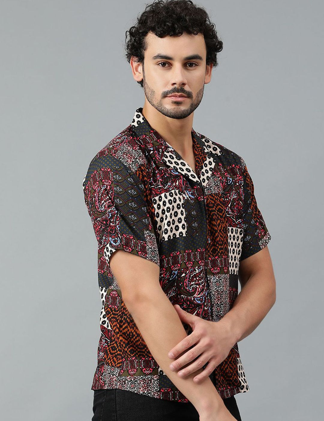 Kotty Men Conversational Scarf Printed Casual Shirt