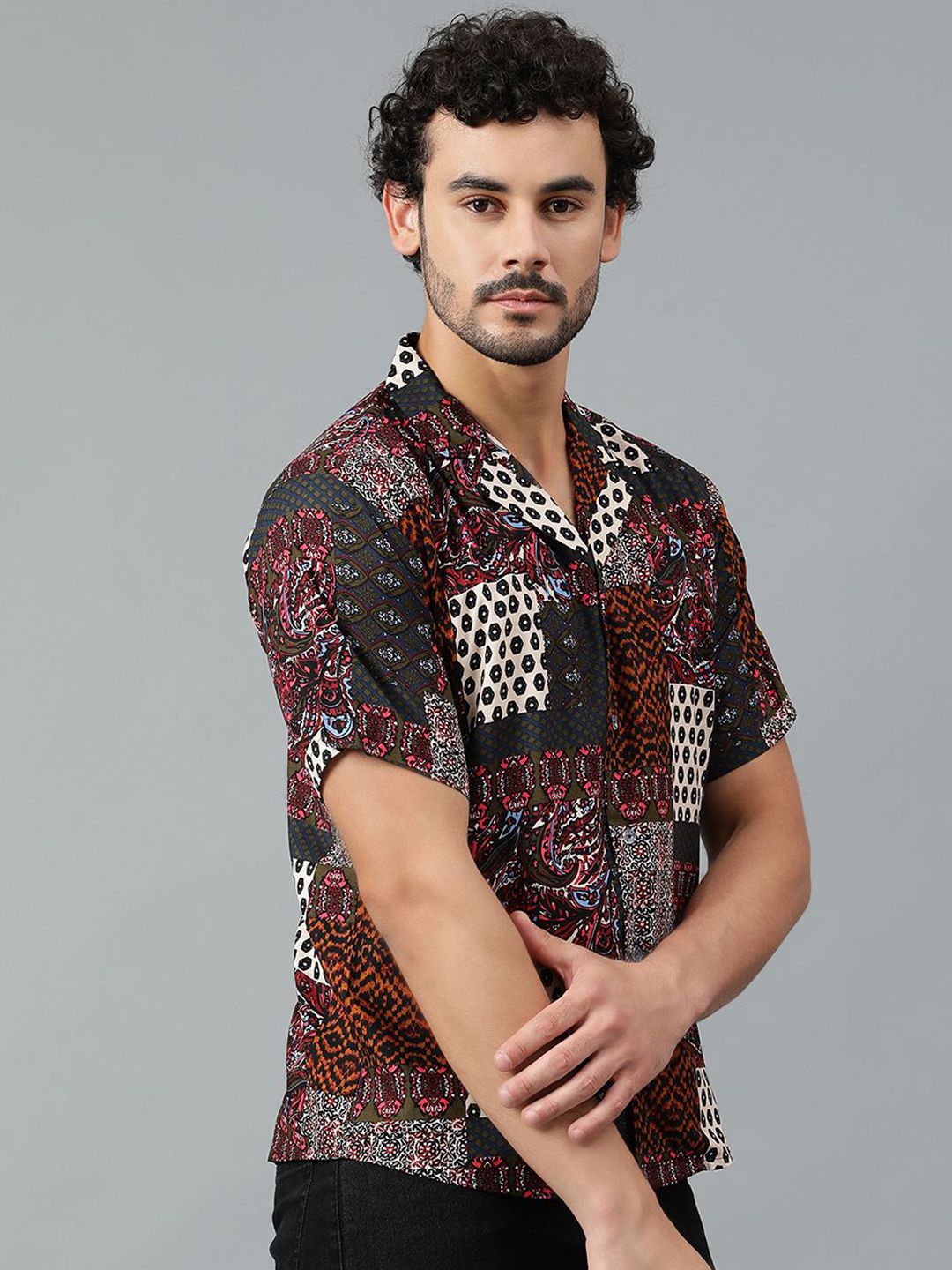 Kotty Men Conversational Scarf Printed Casual Shirt