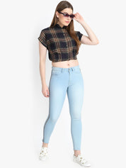 Kotty Women Blue Skinny Fit High-Rise Clean Look Jeans