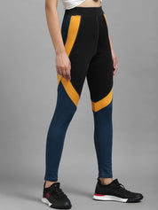 Kotty Women Blue & Black Colourblocked Tights
