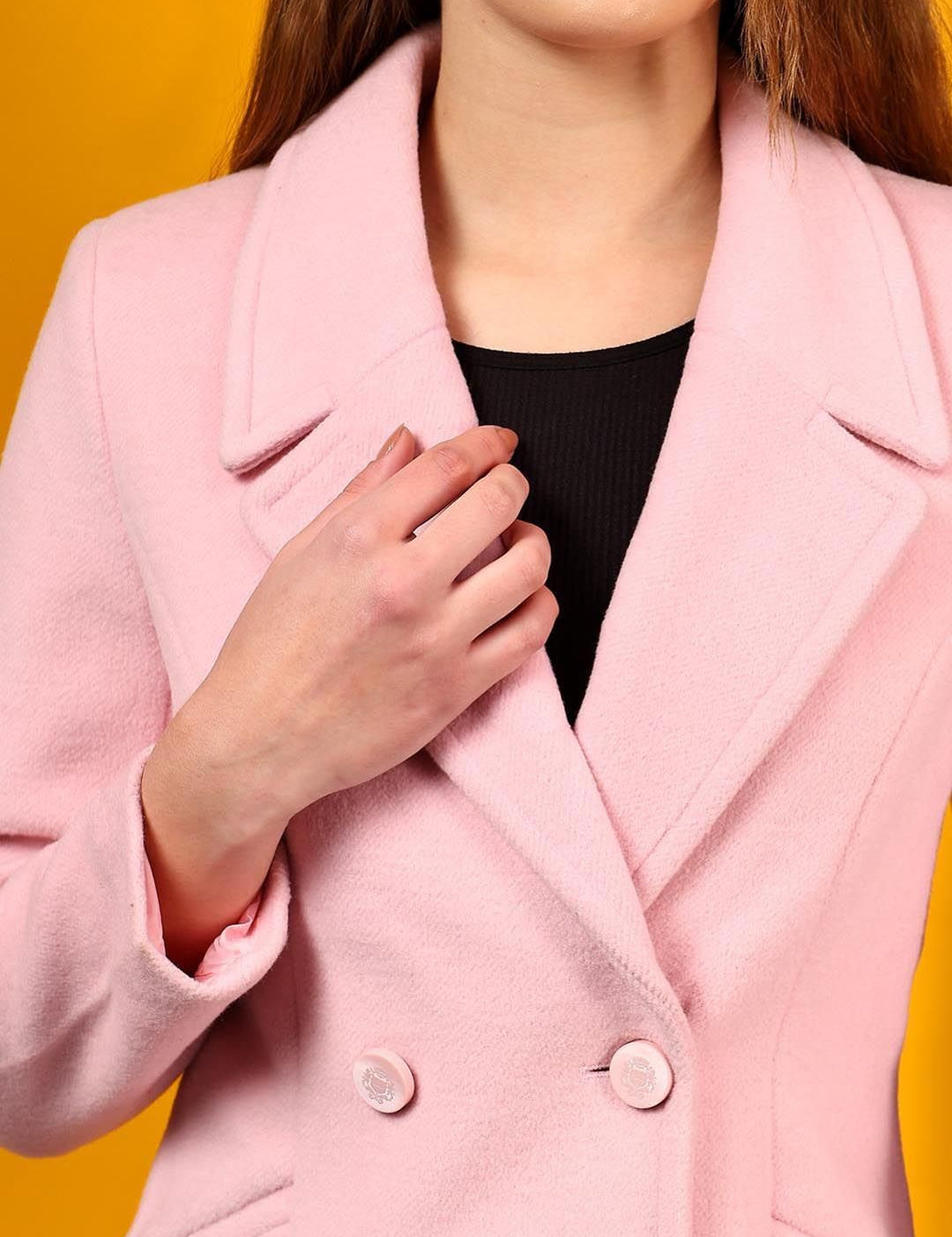 Kotty Women Notched Lapel Double-Breasted Overcoat