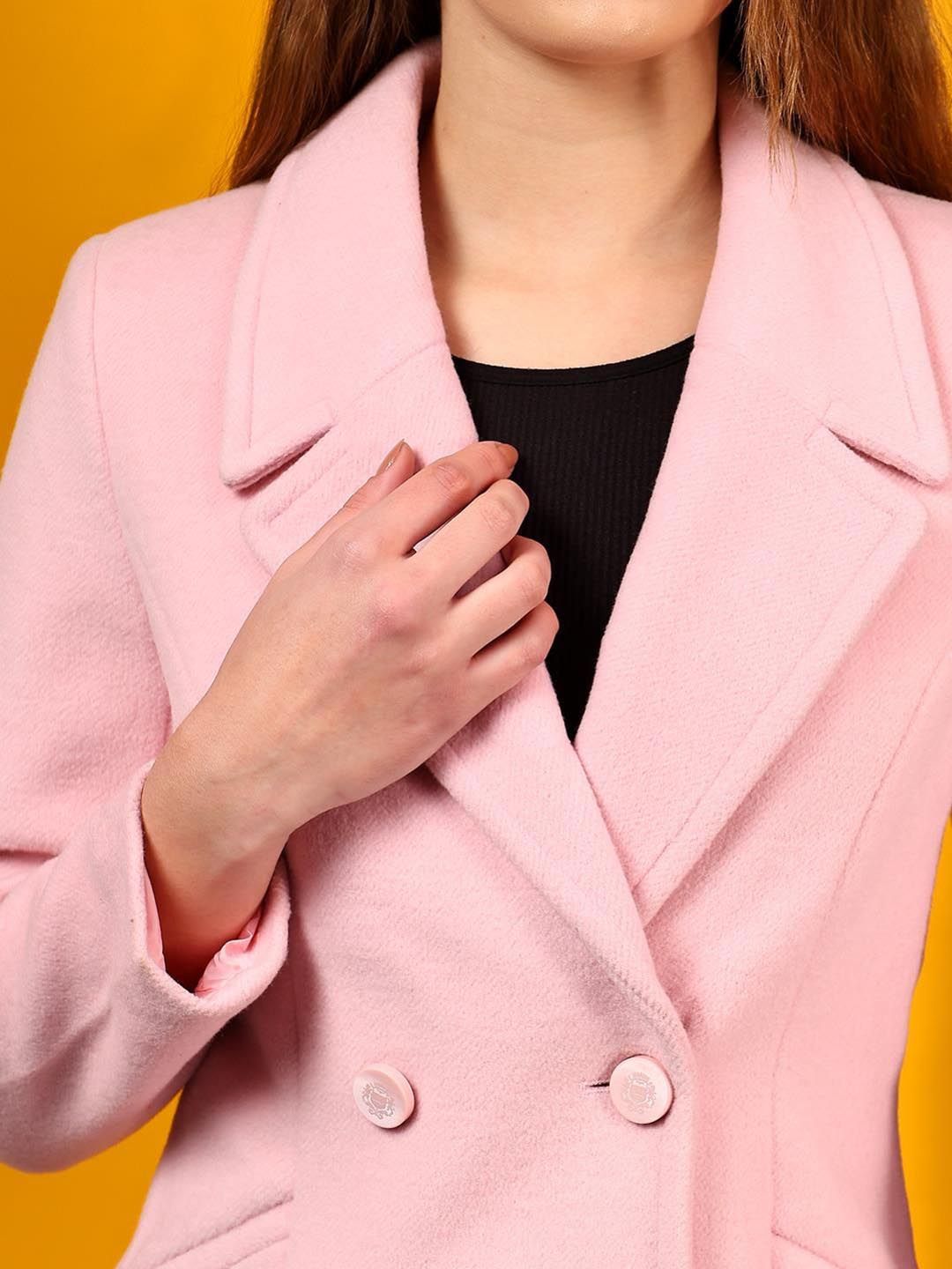 Kotty Women Notched Lapel Double-Breasted Overcoat