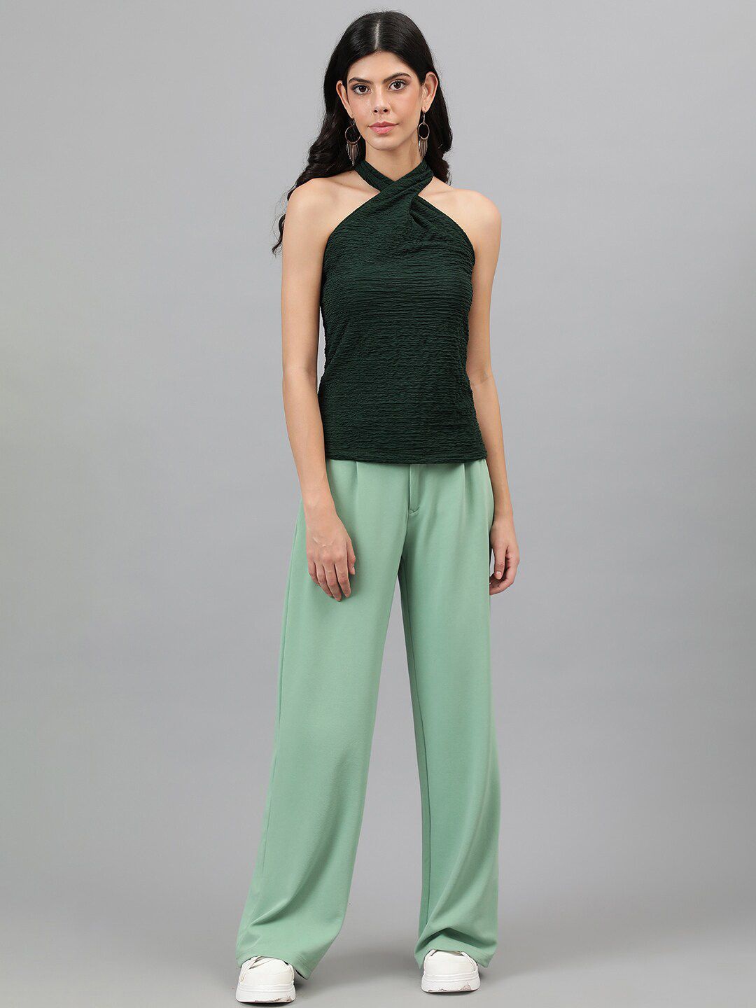 Kotty Green Halter Neck Sleeveless Top