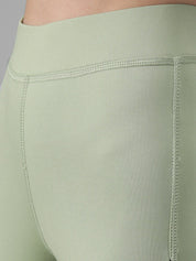 Kotty Women Green Solid Training Tights