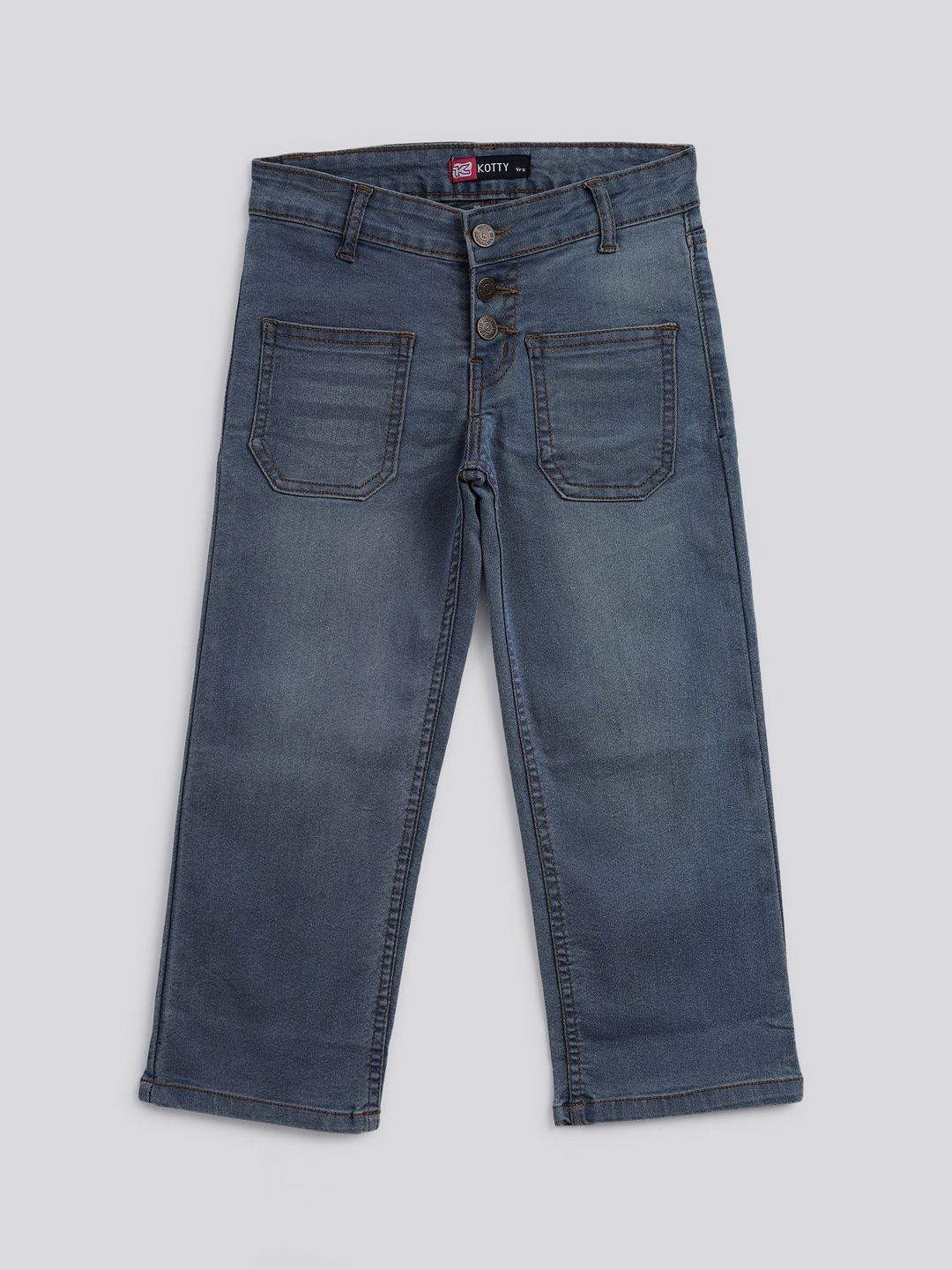 Kotty Girls Blue Jean Straight Fit Stretchable Jeans