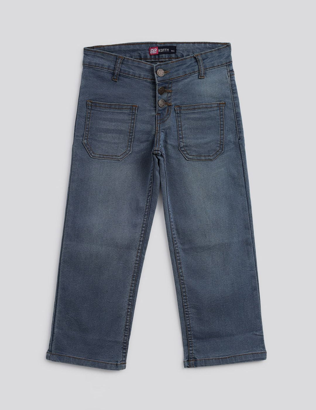 Kotty Girls Blue Jean Straight Fit Stretchable Jeans