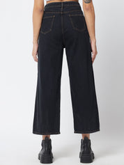 Kotty Women Black Jean Wide Leg High-Rise Stretchable Jeans