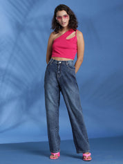 Kotty Women Solid One Shoulder Top