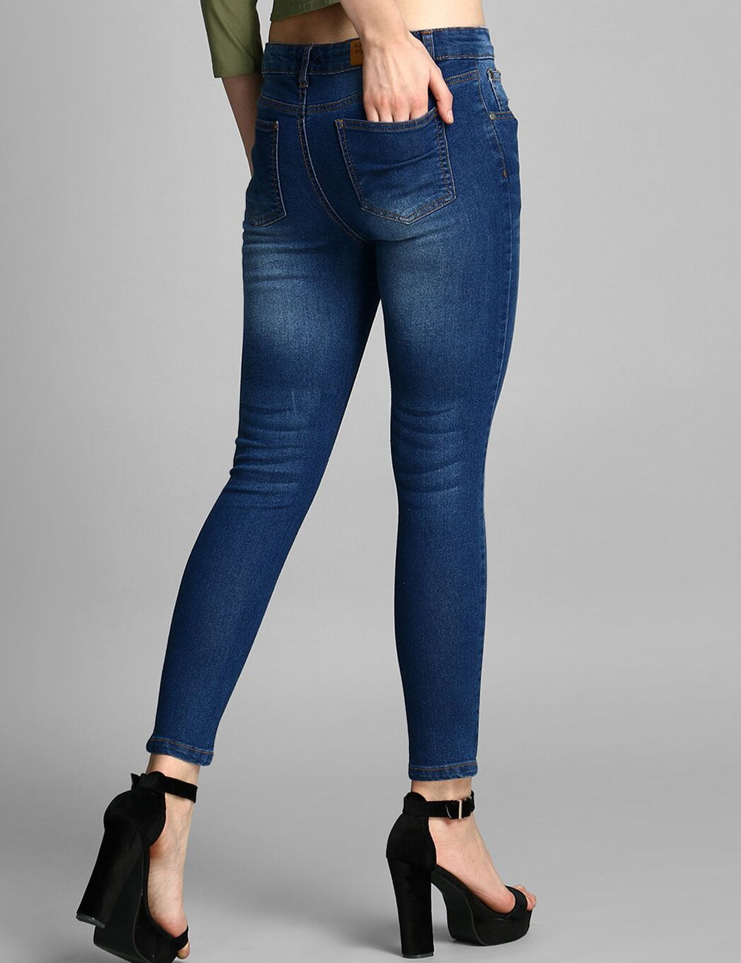 Kotty Women Blue Skinny Fit High-Rise Clean Look Jeans