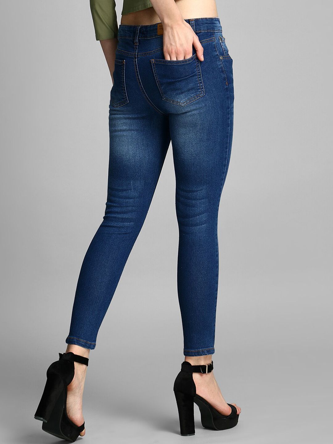 Kotty Women Blue Skinny Fit High-Rise Clean Look Jeans