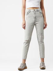 Kotty Women Black & White Skinny Fit Jeans