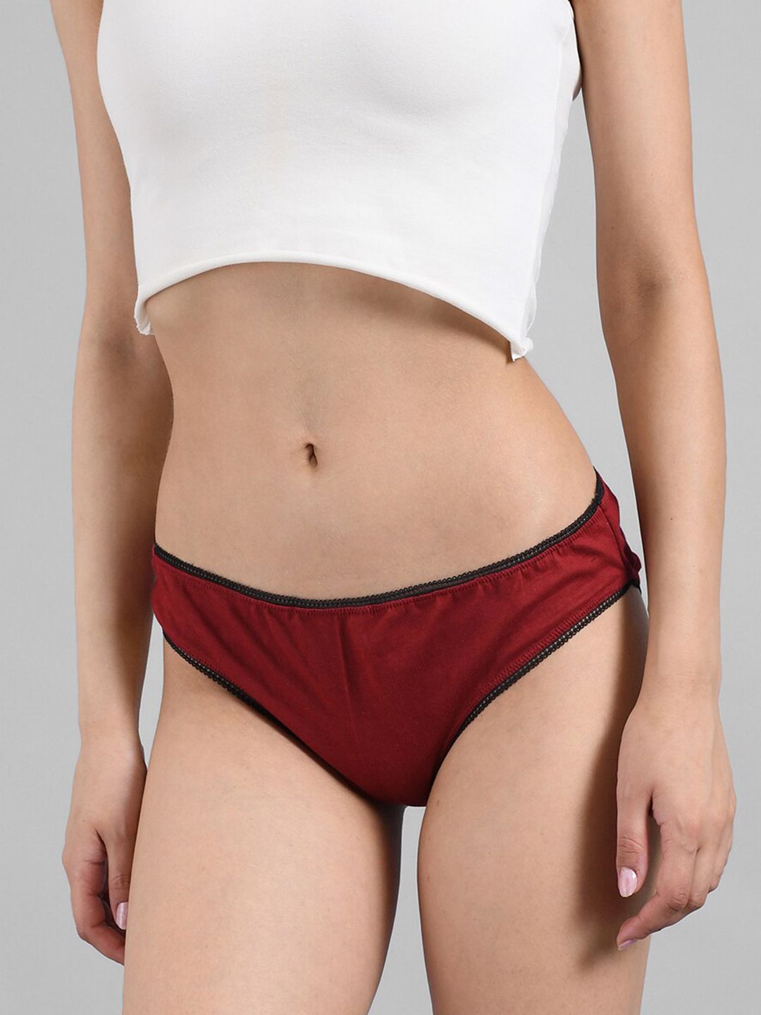 Kotty Women Maroon Solid Hipster Briefs KTTWOMENSPANTY20