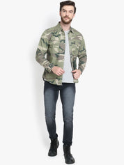 Kotty Men Camouflage Crop Outdoor Denim Jacket
