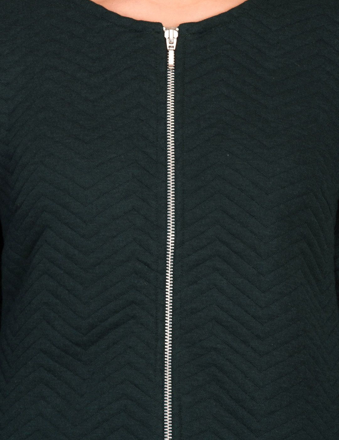 Kotty Women Green Self Design Open Front Jacket