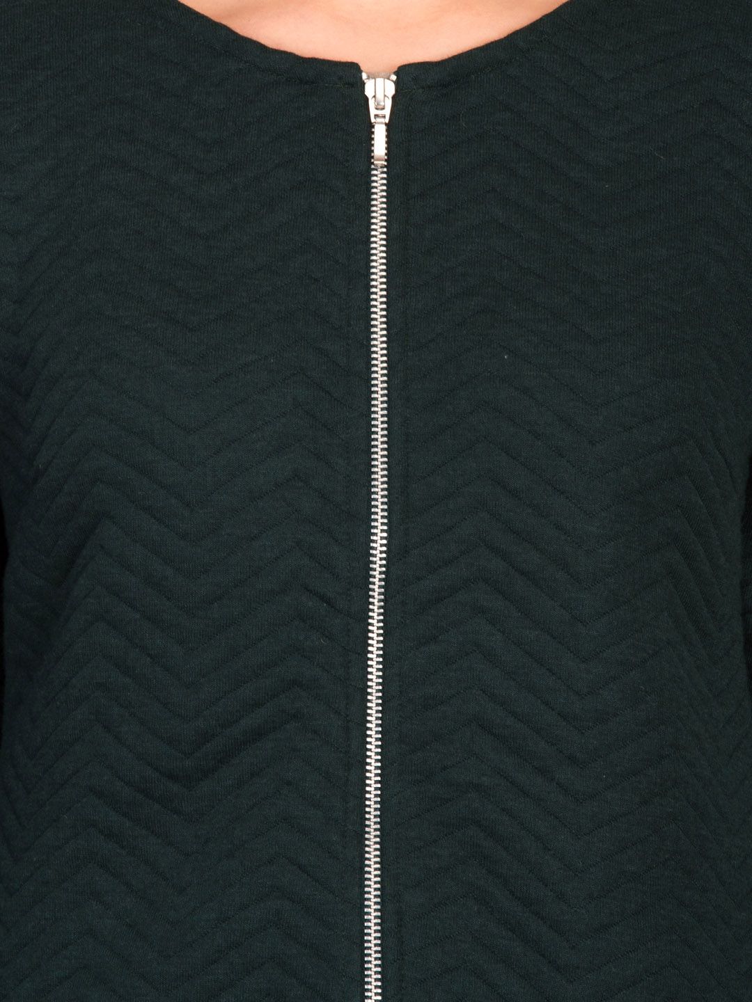 Kotty Women Green Self Design Open Front Jacket