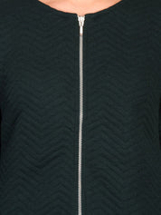 Kotty Women Green Self Design Open Front Jacket