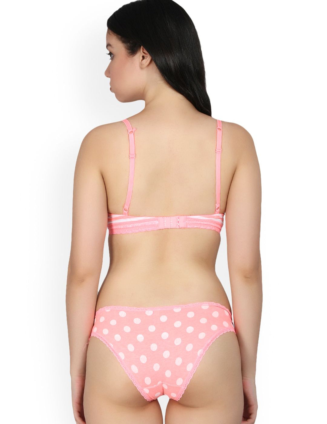 Kotty Women Pink & White Printed Lingerie Set KTTIW112