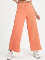 Kotty Women Orange Jean Flared High-Rise Stretchable Jeans