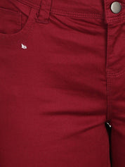 Kotty Women Maroon Skinny Fit High-Rise Clean Look Jeans