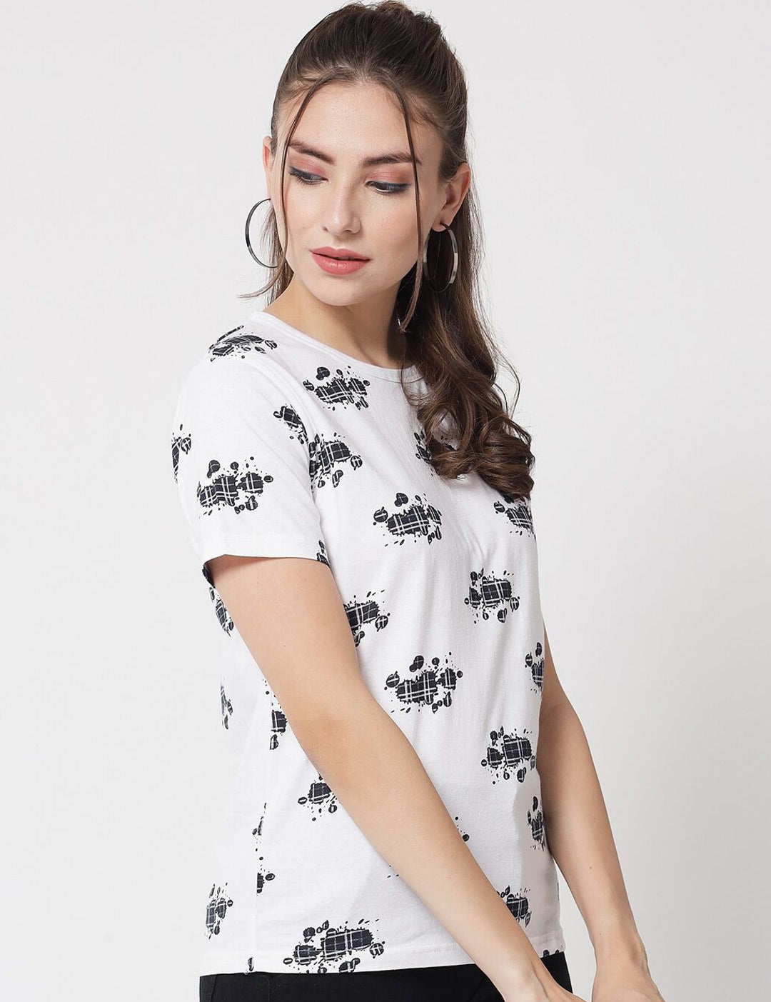 Kotty Women White Printed T-shirt