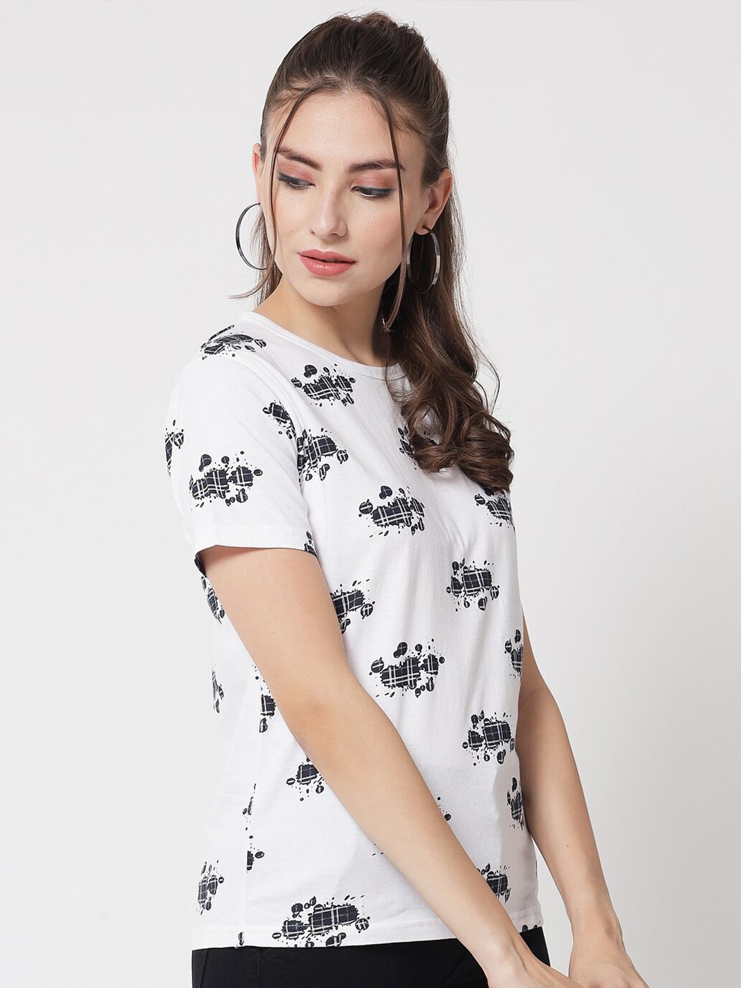 Kotty Women White Printed T-shirt
