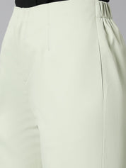 Kotty Women Green Relaxed Straight Leg Straight Fit High-Rise Easy Wash Parallel Trousers