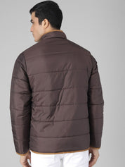 Kotty Men Brown Solid Padded Jacket