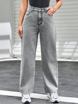 Kotty Women Jean Straight Fit High-Rise Heavy Fade Stretchable Jeans