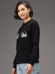 Kotty Women Black Printed Sweatshirt