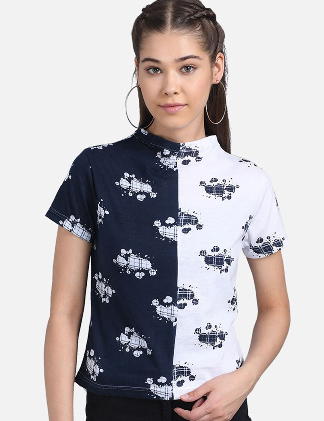 Kotty Women White Printed Pure Cotton Top