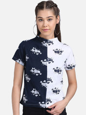 Kotty Women White Printed Pure Cotton Top