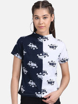 Kotty Women White Printed Pure Cotton Top