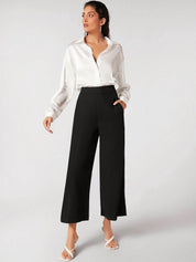 Kotty Women Relaxed Straight Leg Straight Fit High-Rise Easy Wash Trousers