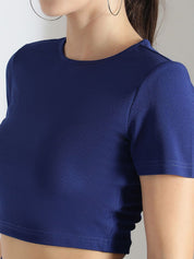 Kotty Blue Round Neck Top With Trouser  
