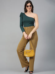 KOTTY BIZwear Women Relaxed Straight Leg Straight Fit High-Rise Easy Wash Trousers