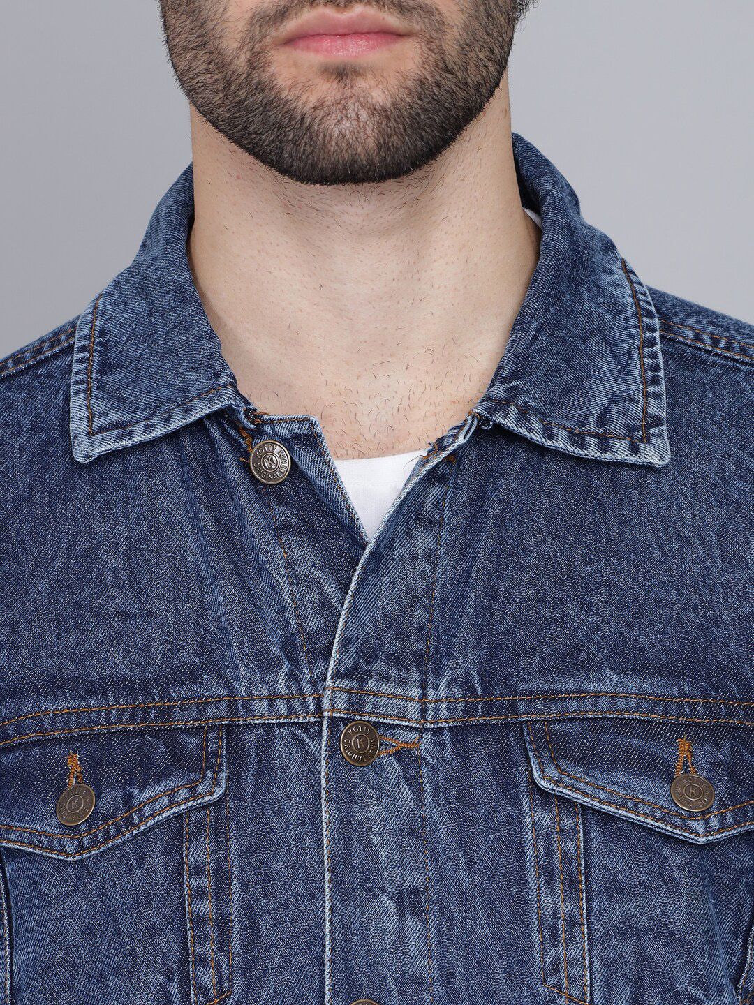 Kotty Men Blue Washed Lightweight Denim Jacket