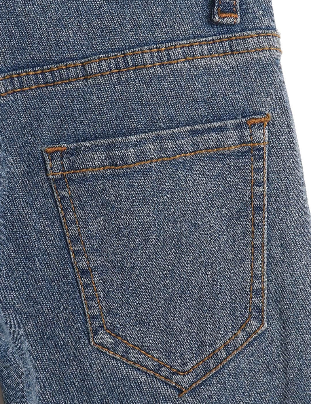 Kotty Girls Black Mid-Rise Clean Look Cotton Stretchable Jeans