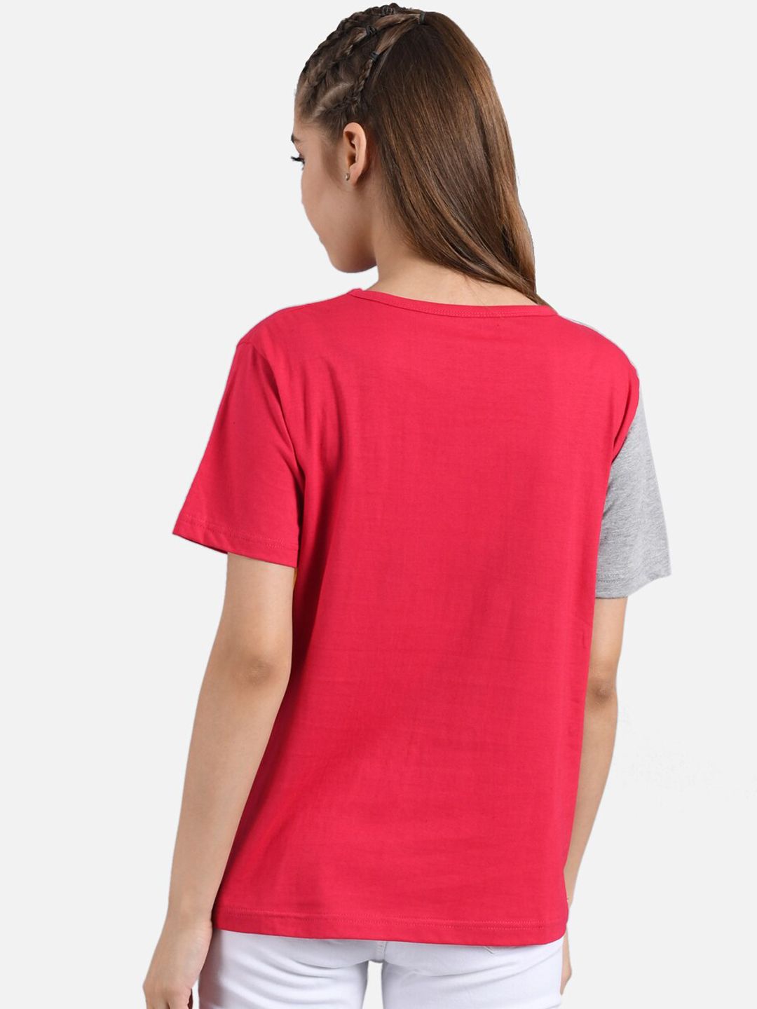 Kotty Women Pack Of 2 Colourblocked Round Neck T-shirts