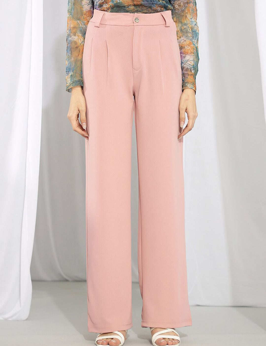 KOTTY BIZwear Women Relaxed High-Rise Straight Fit Trousers