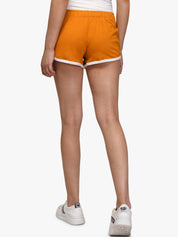 Kotty Women Maroon & Yellow Colourblocked Regular Fit Shorts