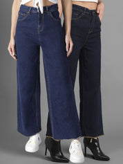 Kotty Women Pack Of 2 Flared High-Rise Dark Shade Stretchable Jeans