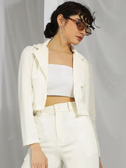 KOTTY BIZwear Basics Double Breasted Crop Blazer