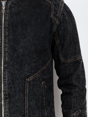 Kotty Men Black Solid Denim Jacket