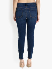Kotty Women Blue Skinny Fit Mid-Rise Mildly Distressed Jeans